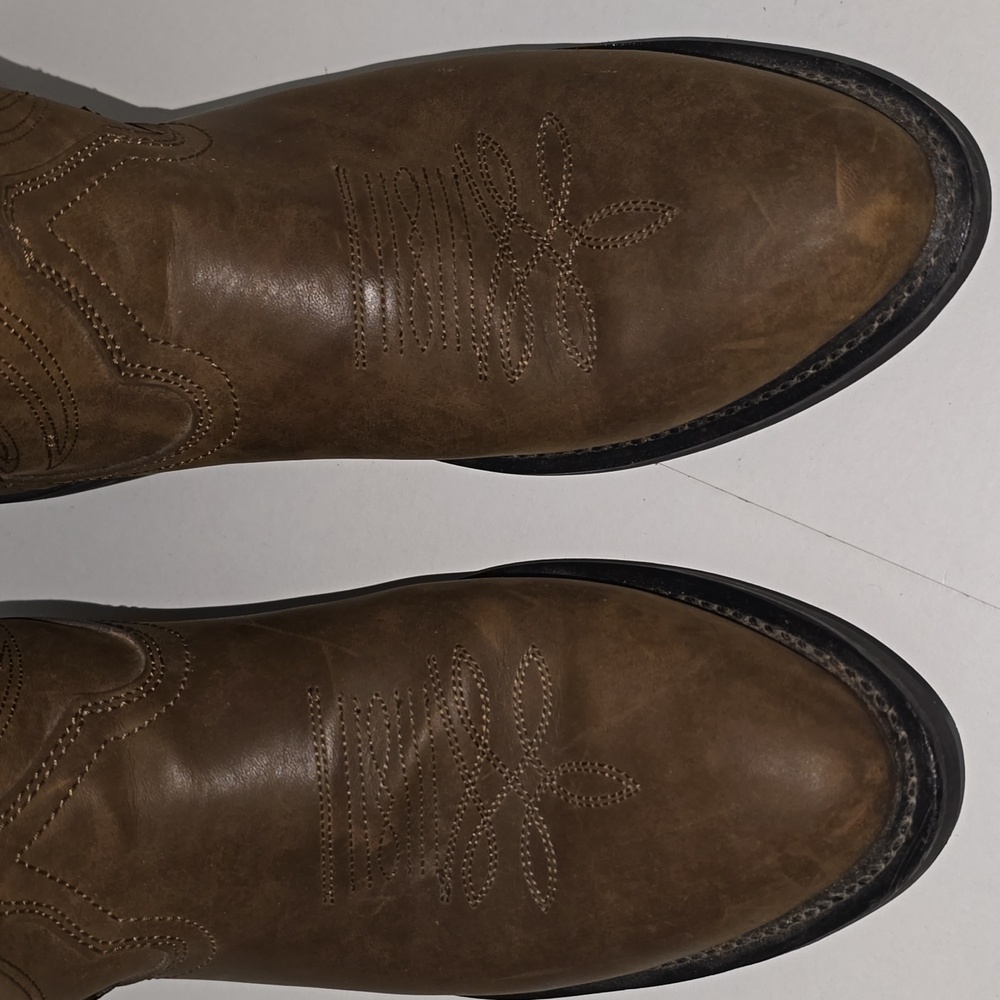 Justin Men's Brown Cowboy Boots Size 9.5D Style JB1100 - Picture 9 of 15